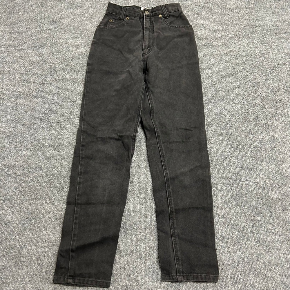 L.A. Gear Jeans Womens Size 1 Black High Waisted Straight Leg Cotton Vintage
